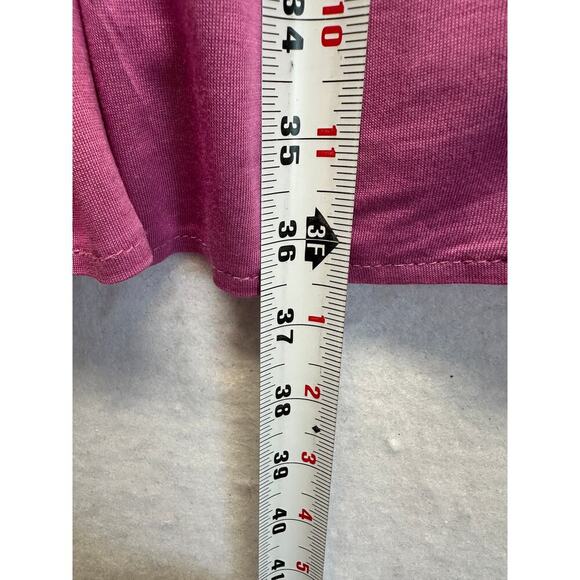 LOFT Empire Waist Faux Wrap Ruched Women Dress Pink Coquette Micromodal Beach - Picture 7 of 9